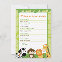 Helderheid van de Safari-dieren wenst Baby-advieze Advieskaart