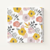 Helderheid van het Floral Patroon met Uw Monogram Notitieboek (Achterkant)