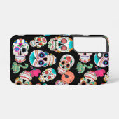 Helderheid van het patroon van suikerschedels op z samsung galaxy hoesje (Achterkant horizontaal)