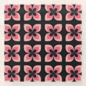 Helderheid van het twee-zonder roze ventilatorpatr glazen onderzetter (Voorkant)