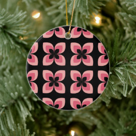 Helderheid van het twee-zonder roze ventilatorpatr keramisch ornament