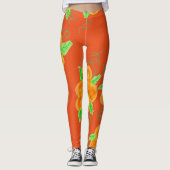 Helderheid van Oranje Floral Leggings (Voorkant)