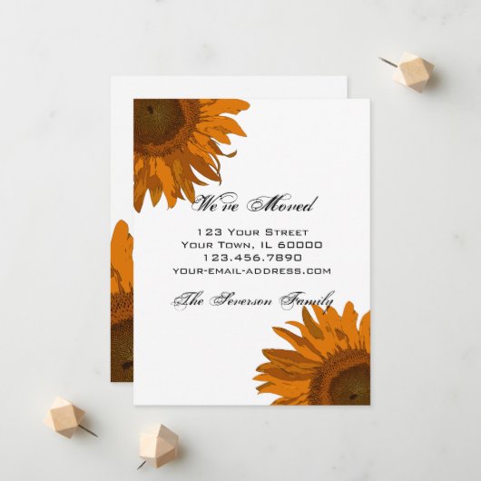 Helderheid van Oranje zonnebloemen Aankondiging (Voorkant / Achterkant in situ)