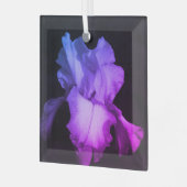 Helderheid van Paarse iris-fotokeramische sierelem Glas Ornament (Voorkant links)