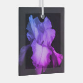 Helderheid van Paarse iris-fotokeramische sierelem Glas Ornament (Voorkant Rechts)