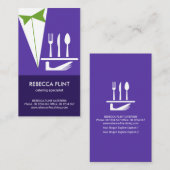 Helderheid van Paarse tuxedo-serveer van Bord Visitekaartje (Voorkant / Achterkant)