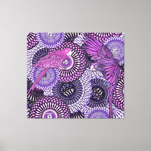 Helderheid van papegaaien canvas afdruk (Voorkant)