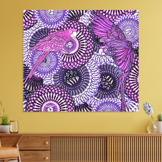 Helderheid van papegaaien canvas afdruk (Insitu (Woonkamer))