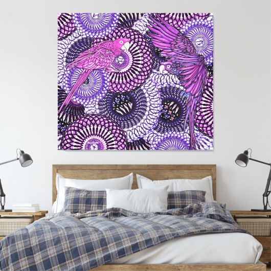 Helderheid van papegaaien canvas afdruk (Insitu (Slaapkamer))