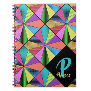 Helderheid van Pattern met Big Monogram Notitieboek