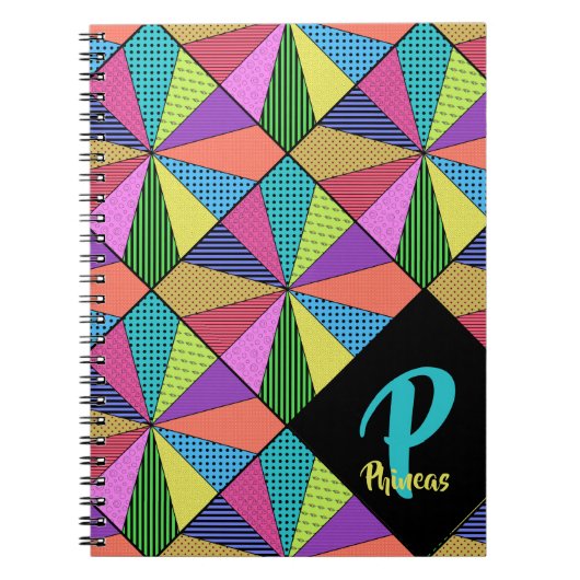 Helderheid van Pattern met Big Monogram Notitieboek (Voorkant)
