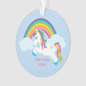 Helderheid van regenboogunicorn ornament (voorkant)