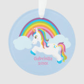 Helderheid van regenboogunicorn ornament (voorkant)