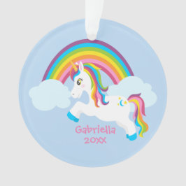 Helderheid van regenboogunicorn ornament