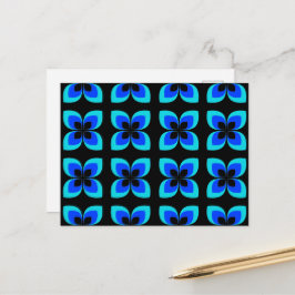 Helderheid van twee tinten blauw ventilatorpatroon briefkaart