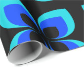 Helderheid van twee tinten blauw ventilatorpatroon cadeaupapier (Rol Hoek)