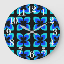 Helderheid van twee tinten blauw ventilatorpatroon grote klok