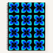 Helderheid van twee tinten blauw ventilatorpatroon notitieboek (Voorkant)
