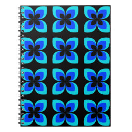 Helderheid van twee tinten blauw ventilatorpatroon notitieboek