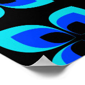 Helderheid van twee tinten blauw ventilatorpatroon poster (Hoek)