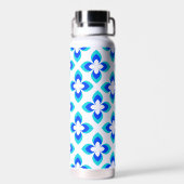 Helderheid van twee tinten blauw ventilatorpatroon waterfles (Achterkant)