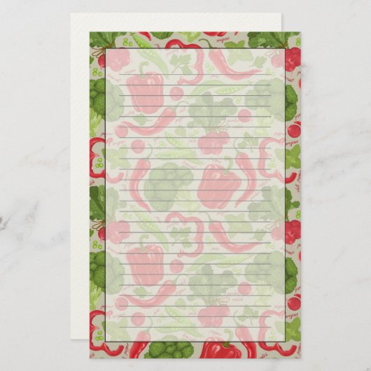 Helderheid van verse groenten briefpapier (Voorkant / Achterkant)