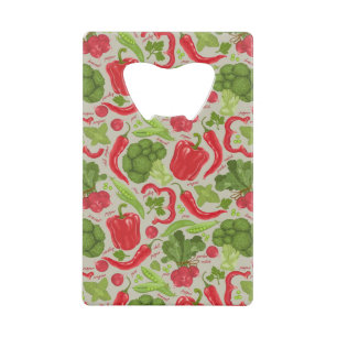 Helderheid van verse groenten creditkaart flessenopener