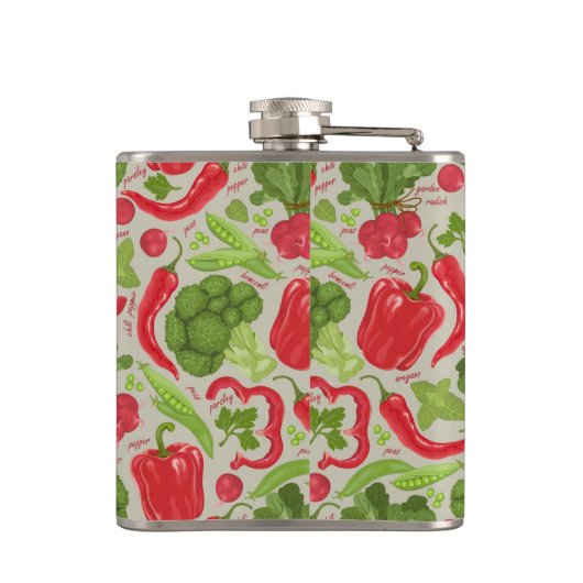 Helderheid van verse groenten heupfles (Achterkant)