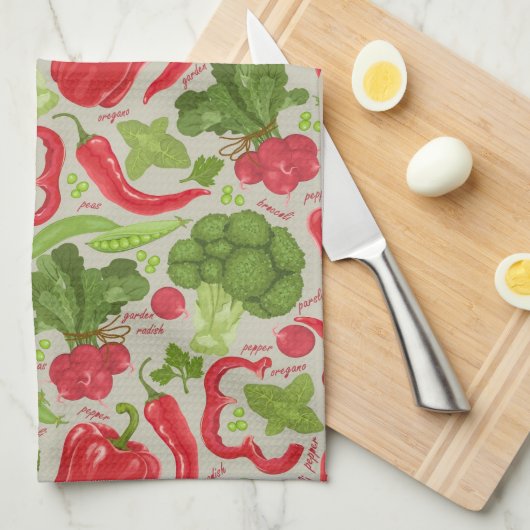 Helderheid van verse groenten theedoek (Quarter Fold)