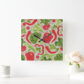 Helderheid van verse groenten vierkante klok (Huis)