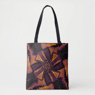 Helderheid vierkant ornament. Lijnen, vlekken, doe Tote Bag