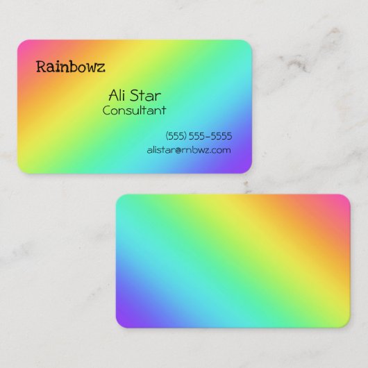 Helderheid Visitekaartjes voor regenbooggradiënt (Voorkant / Achterkant)
