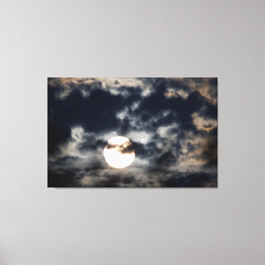 Helderheid, volledige maan met wolken canvas afdruk (Voorkant)