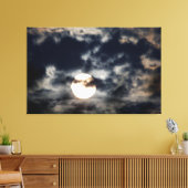 Helderheid, volledige maan met wolken canvas afdruk (Insitu (Woonkamer))