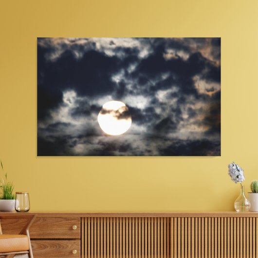 Helderheid, volledige maan met wolken canvas afdruk (Insitu (Woonkamer))