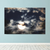 Helderheid, volledige maan met wolken canvas afdruk (Insitu (Houten vloer))