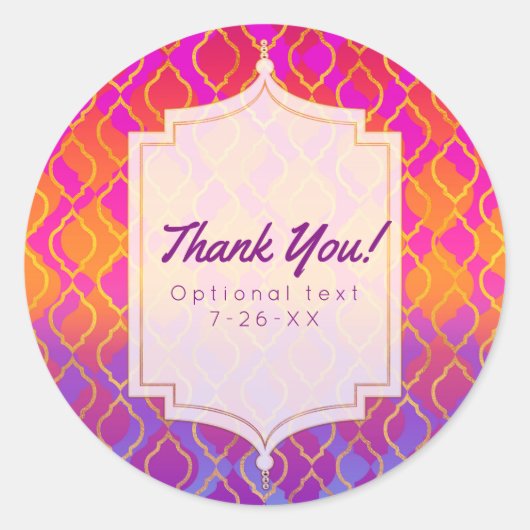 Helderheid voor Arabische Marokkaanse Glam Party Ronde Sticker (Voorkant)