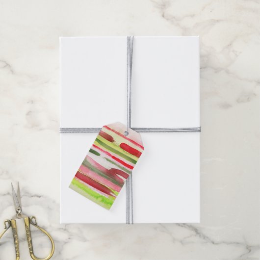 Helderheid voor kerstmis met multiWaterverf Cadeaulabel (Met Touw)