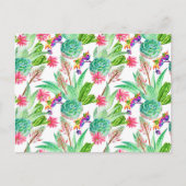 Helderheid Waterverf Cactus & Succulent Patroon Briefkaart (Voorkant)