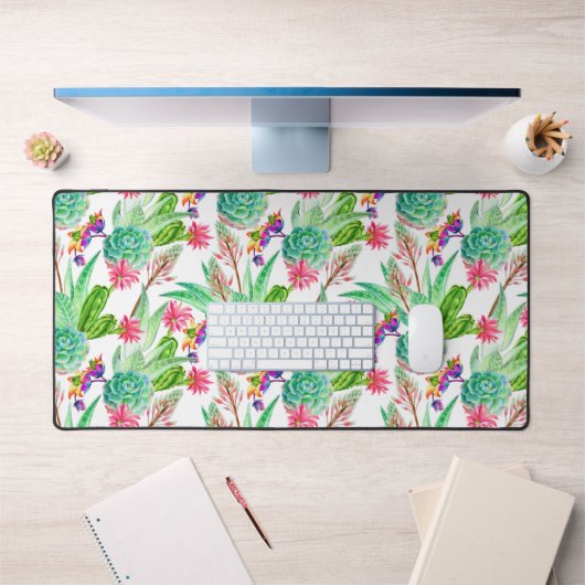 Helderheid Waterverf Cactus & Succulent Patroon Bureaumat (Kantoor 1)