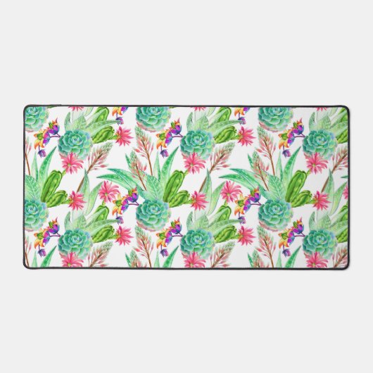 Helderheid Waterverf Cactus & Succulent Patroon Bureaumat (Voorkant)