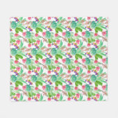 Helderheid Waterverf Cactus & Succulent Patroon Fleece Deken (Voorkant (Horizontaal))