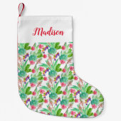 Helderheid Waterverf Cactus & Succulent Patroon Kleine Kerstsok (Voorkant)