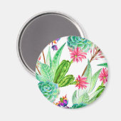 Helderheid Waterverf Cactus & Succulent Patroon Magneet (Voorkant / Achterkant)