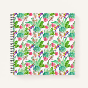Helderheid Waterverf Cactus & Succulent Patroon Notitieboek