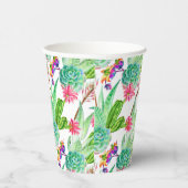 Helderheid Waterverf Cactus & Succulent Patroon Papieren Bekers (Rechts)