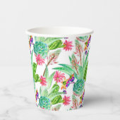 Helderheid Waterverf Cactus & Succulent Patroon Papieren Bekers (Voorkant)