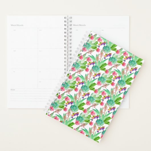 Helderheid Waterverf Cactus & Succulent Patroon Planner (Display)