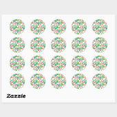 Helderheid Waterverf Cactus & Succulent Patroon Ronde Sticker (Vel)