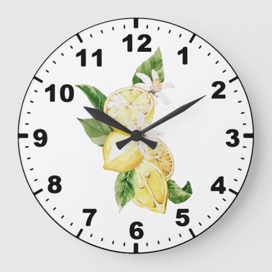 Helderheid Waterverf Lemons en Greenery Grote Klok (Voorkant)